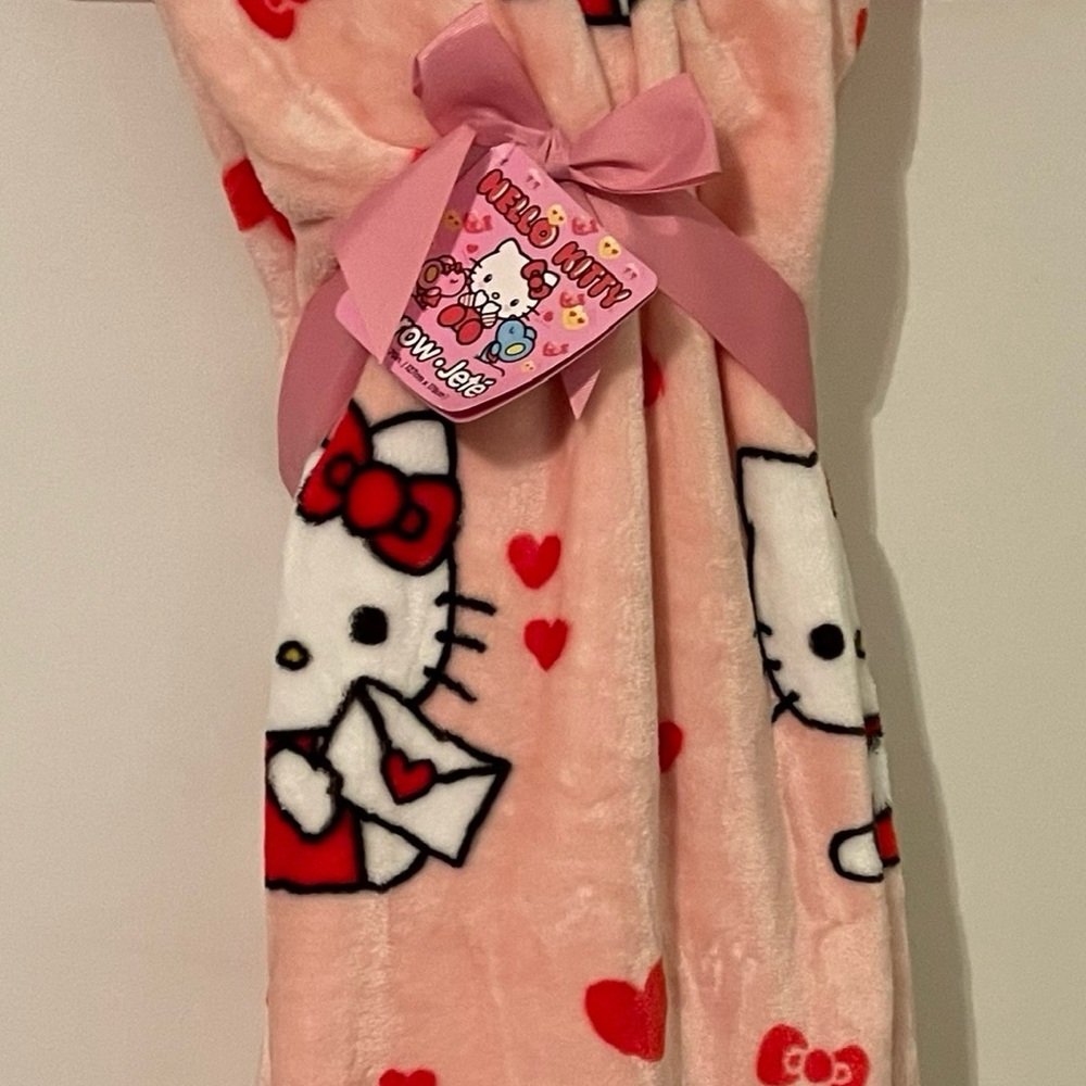Hello Kitty Valentine’s Plush Throw Blanket NWT 50 x 70